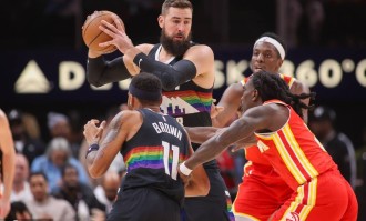 约基奇40+9+8约翰逊空砍三双 掘金逆转送老鹰三连败